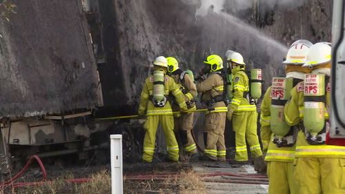 Southbound lanes on the Hume Highway north of Albury are expected to be closed for a number of hours due to the truck crash (Supplied).