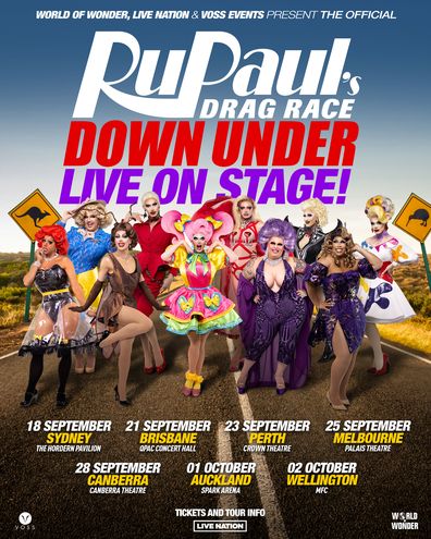 RuPaul's Drag Race Down Under Live On Stage tour dates.