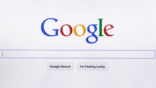 Google search page on laptop.