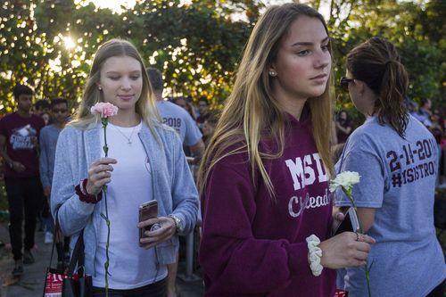 The students have slowly made their way back to class a fortnight after the deadly shooting killed 17 people. (AAP)