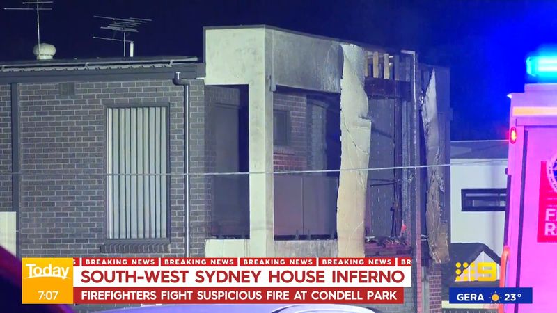 House fire in Sydney’s southwest after two parked cars ignite | Nine.com.au
