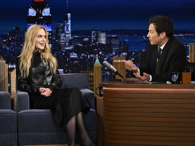 Actress Nicole Kidman during an interview with host Jimmy Fallon on Monday, March 2, 2026