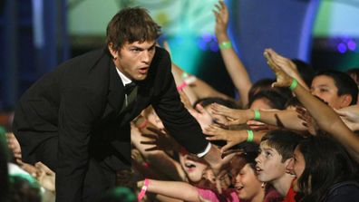 Ashton Kutcher at the Kids Choice Awards.