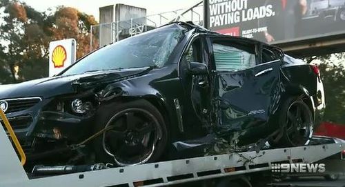 The vehicle mounted the curb instantly killing the victim. Image: 9News