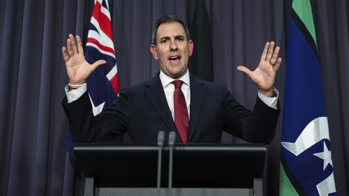 Treasurer Dr Jim Chalmers at a press conference following the Economic Reform Roundtable meeting, at Parliament House in Canberra on Thursday 21 August 2025.