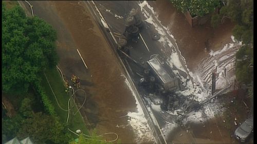 News NSW Thirroul Bulli Pass truck crash fire