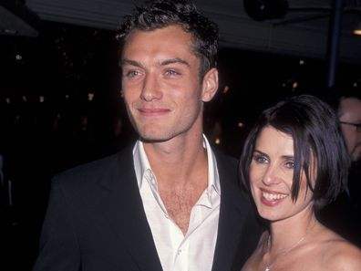 Jude Law and wife Sadie Frost at the premiere of "The Talented Mr Ripley" on December 12, 1999 at Mann Village Theatre in Hollywood.