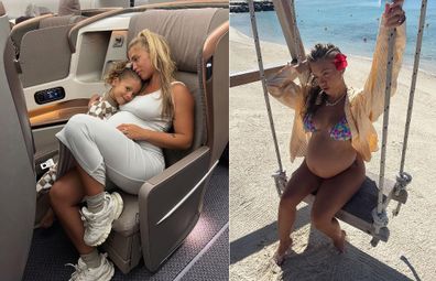 Tammy Hembrow at 32 weeks pregnant on babymoon in Maldives. 