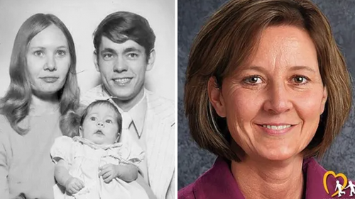 Melissa Highsmith as a baby compared with a age-progression photo of what she could like from the National Center for Missing and Exploited Children.