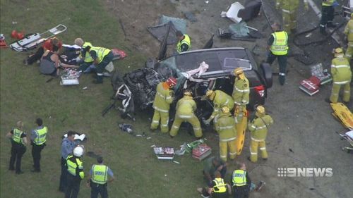 People were trapped in the vehicles for several hours. (9NEWS)