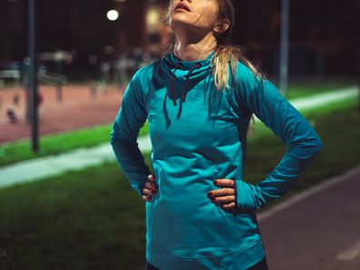 Young woman out for a run