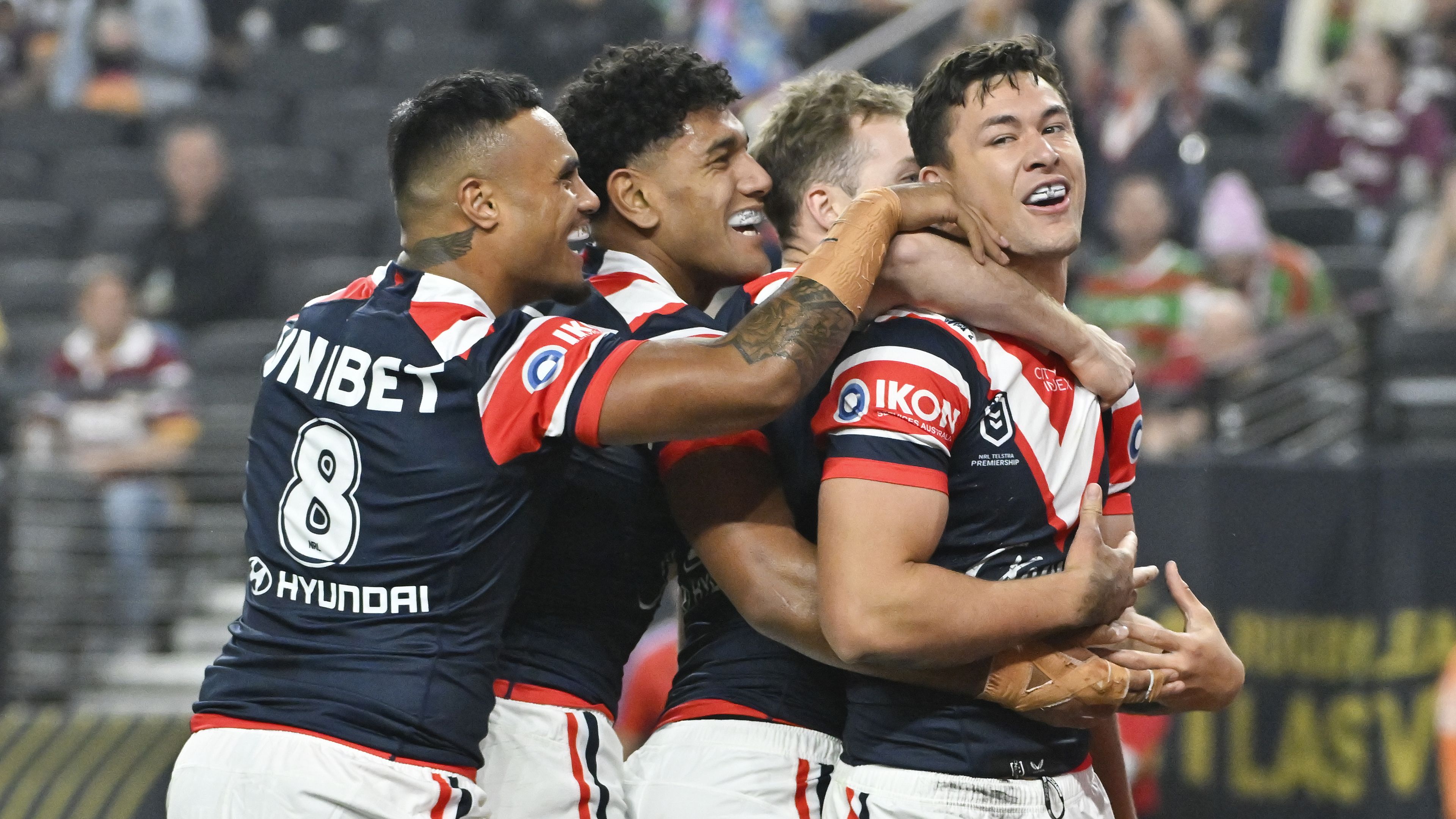 'Never seen before': Joseph Manu 'miracle' leads Roosters to upset Las Vegas victory