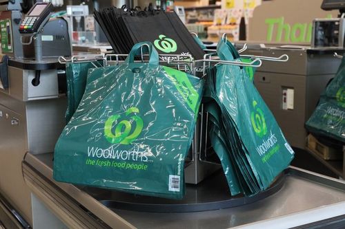Reusable plastic bags will be  a necessity on your next shopping trip to Woolies. Picture: AAP