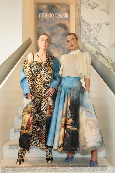 Lady Amelia Spencer and Lady Eliza Spencer at the Roberto Cavalli launch of 'Wild Leda' on May 31, 2023 in London.