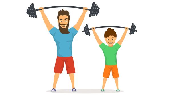 Exercising with dad
