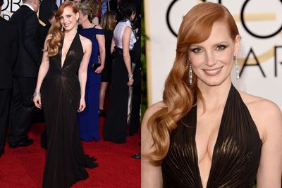 <i>A Most Violent Year</i>'s Best Supporting Actress in a Motion Picture nominee Jessica is one stunning redhead.