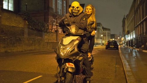 BBC reporter Livvy Haydock and a moped gang member. (Photo: BBC).