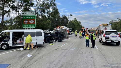 Six people were hospitalised in the crash on the M1.