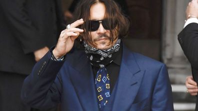 Johnny Depp arrives at the High Court in London, Thursday, July 9, 2020
