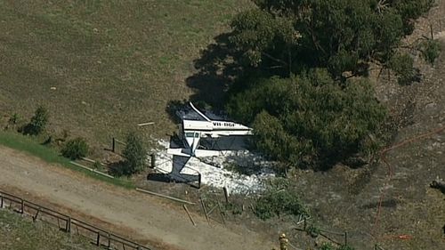 The plane crashed just before 11am in Tooradin.