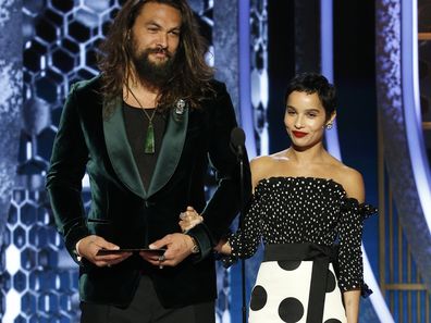 Zoe Kravitz and Jason Momoa at the 2020 Golden Globes