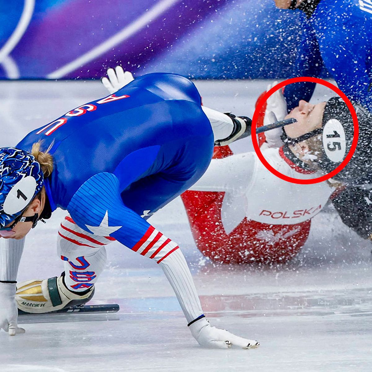 Milano Cortina 2026: Kamila Sellier slashed in horror speed skating crash,  video, highlights, update