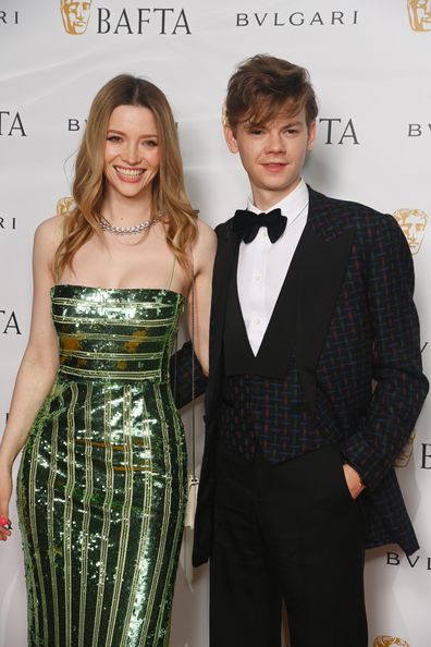 Talulah Riley and Thomas Brodie-Sangster attend the British Academy Film Awards 2022 Gala Dinner at The Londoner Hotel on March 11, 2022 in London, England. 