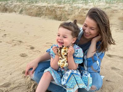 Bindi Irwin with her daughter Grace Warrior Irwin Powell.