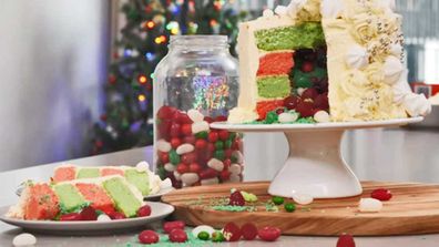 Jane de Graaff's Christmas lolly filled layer cake hack