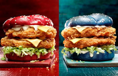 KFC Australia State of Origin 'Origin Recipe Burger' in blue or maroon