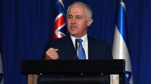 ustralian Prime Minister Malcolm Turnbull speaks during a welcome ceremony in Jerusalem. (AAP)