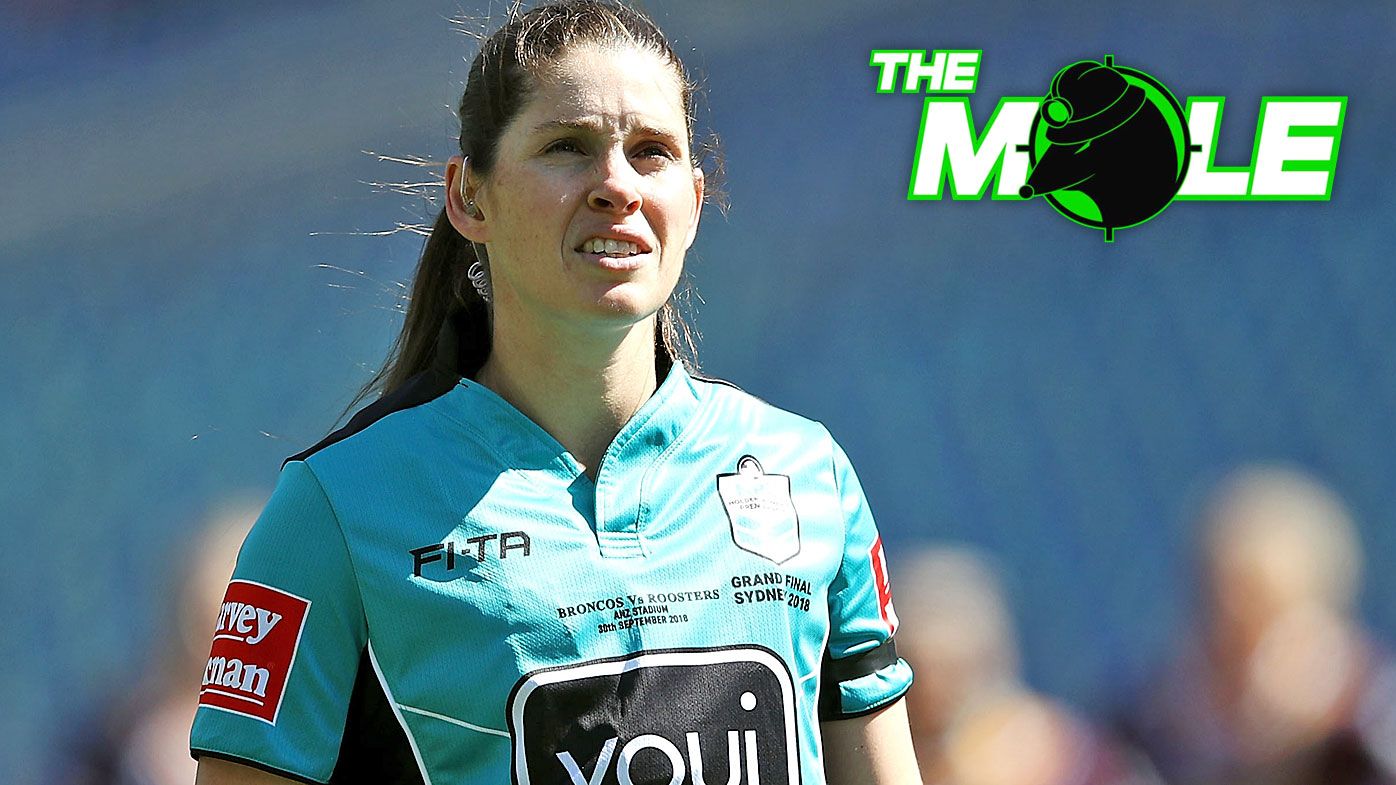 Referee Kasey Badger watches on during the 2018 NRL Women's Premiership Grand Final