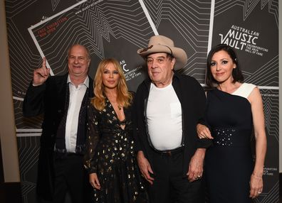 Michael Gudinski,  Kylie Minogue, Ian 'Molly' Meldrum and Tina Arena