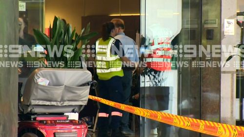 Emergency workers treated up to 30 people at the hotel, with eight rushed to nearby hospitals. (9NEWS)