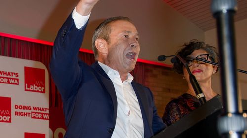 Premier Roger Cook addresses supporters