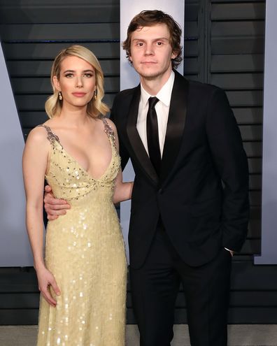 Emma Roberts, Evan Peters, Vanity Fair Oscar Party, 2018