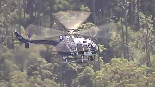 A helicopter was called in to search the park. (9NEWS)