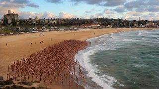 Bondi Beach Topless Webcam - Thousands strip off at Bondi Beach for renowned photographer