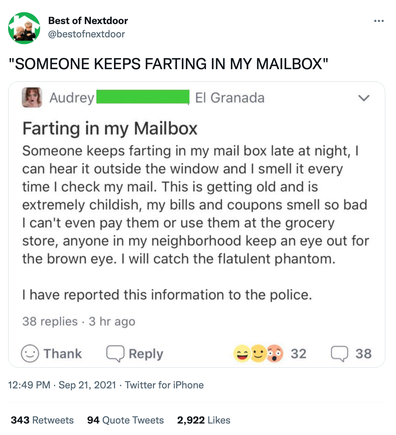 best of nextdoor twitter account shares hilarious neighbourhood drama from bad neighbours