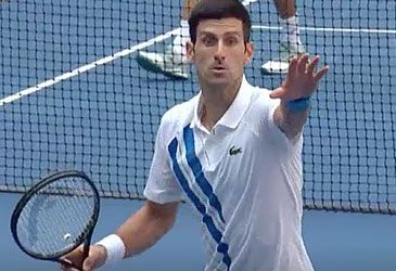 Who did Novak Djokovic hit in the throat with a ball at the 2020 US Open?