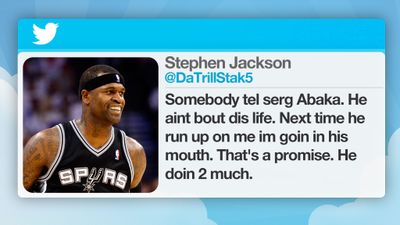 San Antonio Spurs NBA player Stephen Jackson was punished for issuing a "hostile tweet" directed at OKC’s Serge Ibaka.
