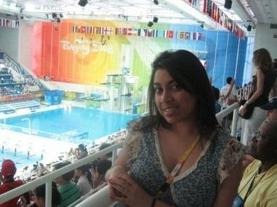 Sabrina Jansz, who has lung cancer, at the Beijing Olympics.