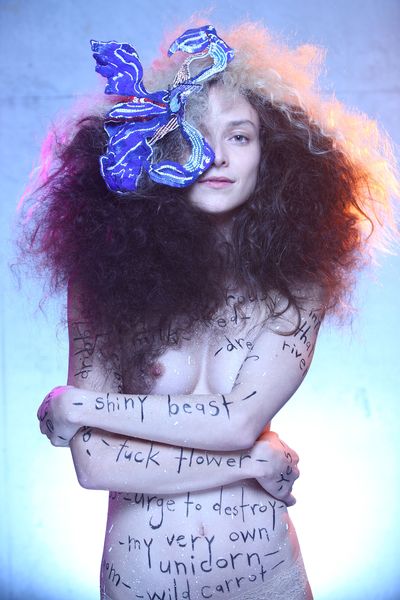 <p>Australian Fashion Week went out with a cosmic bang thanks to Romance Was Born's theatrical, effervescent and life-affirming Resort '18 collection.</p>
<p>Models covered with hand-painted empowering slogans by artist Del Kathryn Barton offered one extreme while rainbow fringed dresses delighted at the opposite end of the coverage spectrum. While topless models can often seem like gimmicky grabs for attention, Romance Was Born were delivering pure flesh for fantasy.</p>
<p>All of Romance's signatures were present with exquisite prints, gossamer-thin evening gowns, pearl-strewn denim and unicorn horns, delivered with a flourish and commercial savvy.</p>
<p>The pumping disco soundtrack kept energy levels turned to high with designers Anna Plunkett and Luke Sales deserving every ovation.</p>
<p>In the current fashion landscape dominated by Gucci's Alessandro Michele, Romance Was Born's unbridled creativity is thriving.</p>
<p>Romance Was Born, Resort '18, Mercedes-Benz Fashion Week Australia</p>