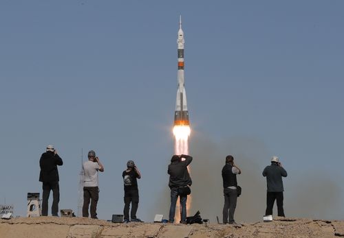 he rocket is launched from the Baikonur cosmodrome in Kazakhstan.