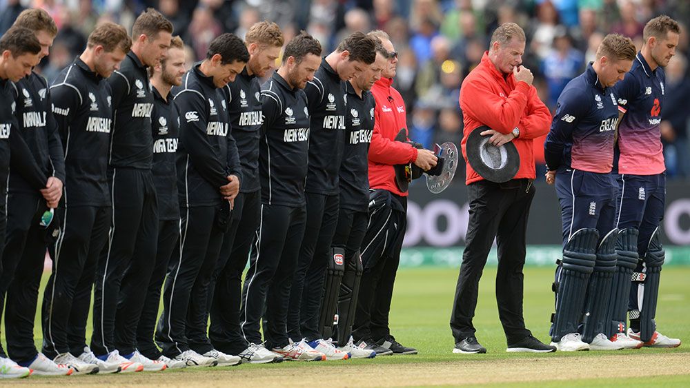 Cricketers pause for minute's silence to remember terror victims