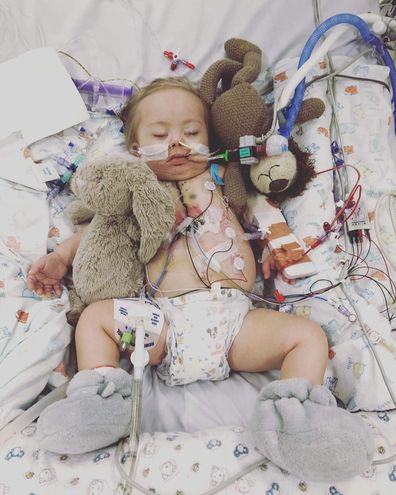 Grayson was born at 37 weeks gestation via an emergency caesarean section and was home for just five weeks before going into heart failure.