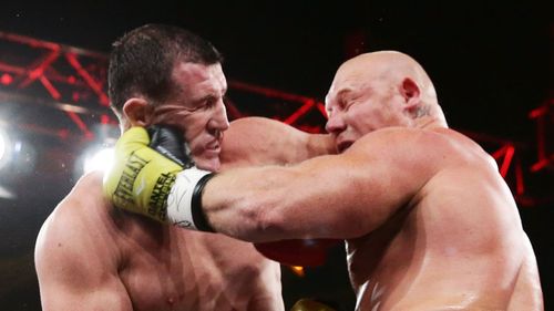 Paul Gallen and Anthony Watts come to blows. (Getty)