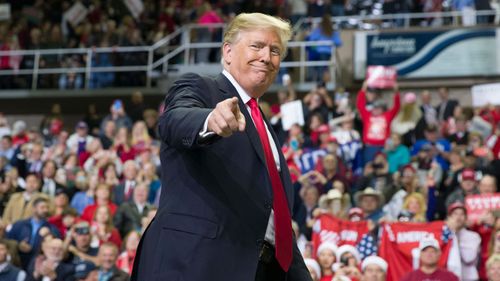 A file photograph of US President Donald Trump at a rally at the Mississippi Coast Coliseum in Biloxi, Mississippi.