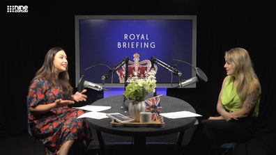 nine.com.au royal reporter Natalie Oliveri and entertainment editor Nicole Douglas on the Royal Briefing vodcast, episode three on YouTube.