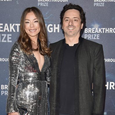 Nicole Shanahan and Sergey Brin attend the 2020 Breakthrough Prize Red Carpet at NASA Ames Research Center on November 03, 2019 in Mountain View, California. 